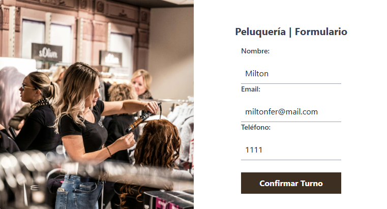 formulario peluqueria
